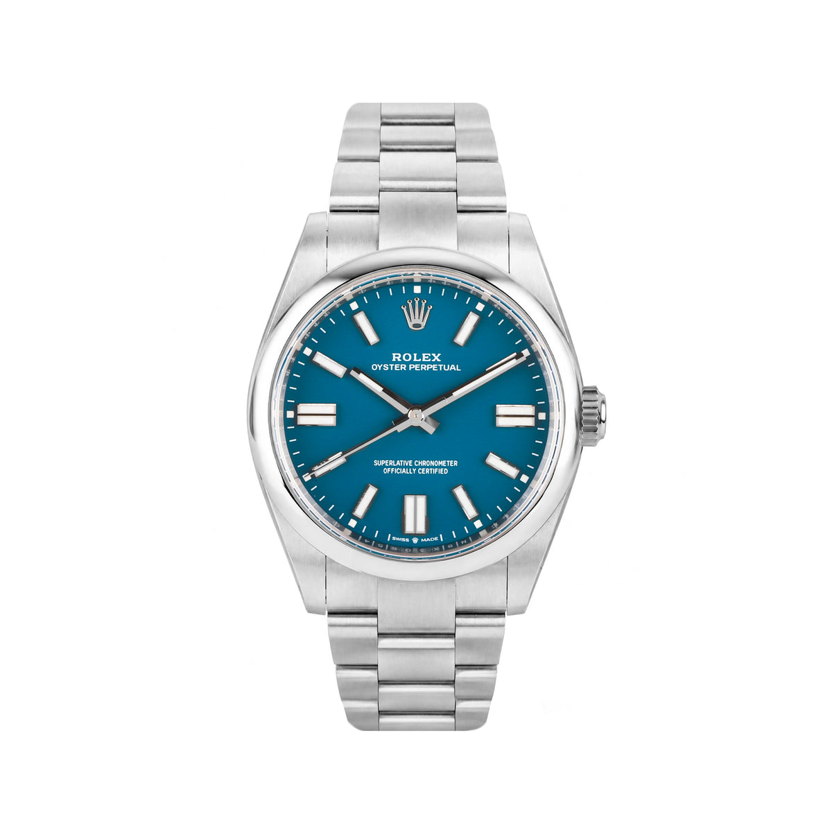 Rolex Oyster Perpetual Blue Dial UNWORN Pre-Owned Watch