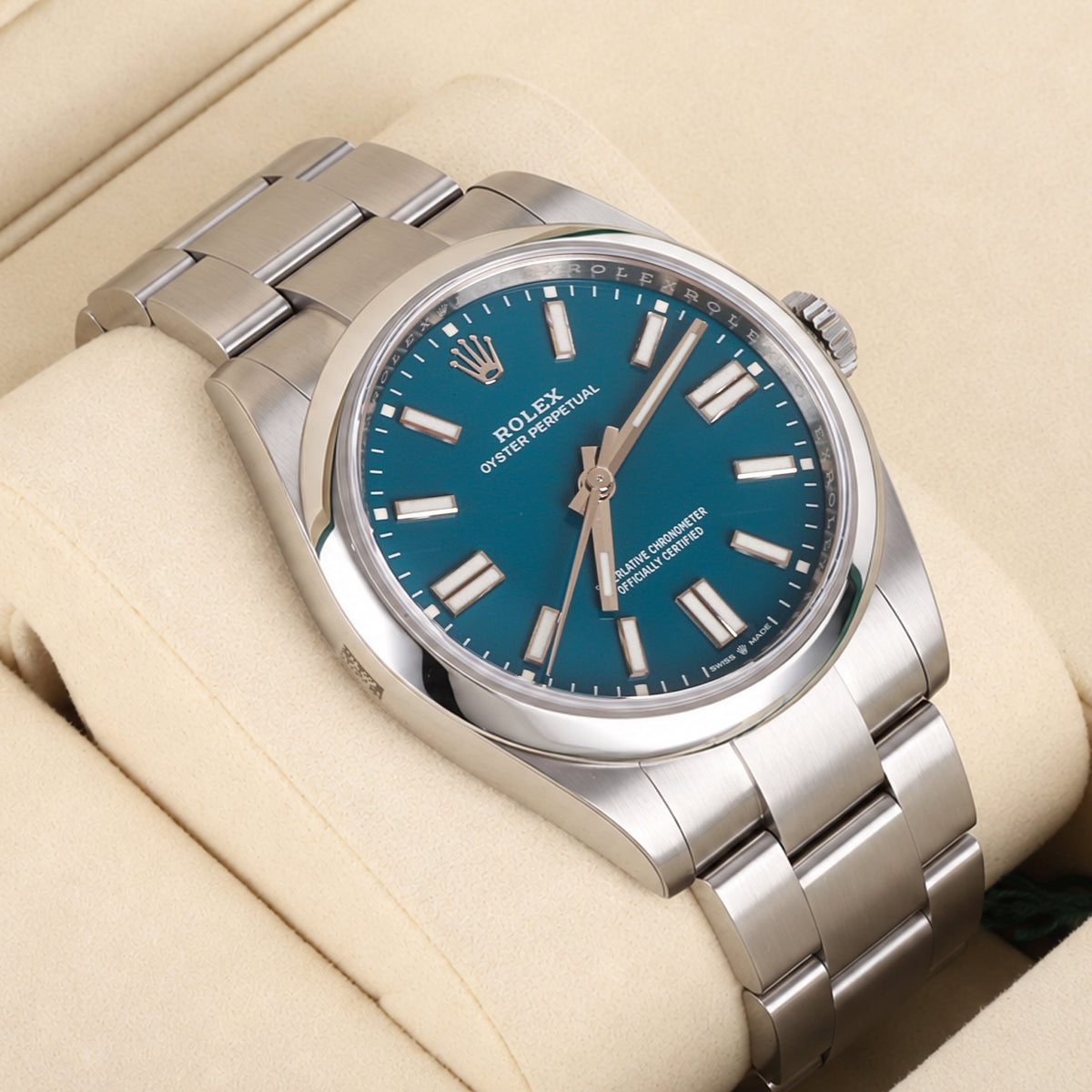Rolex Oyster Perpetual Blue Dial UNWORN Pre-Owned Watch