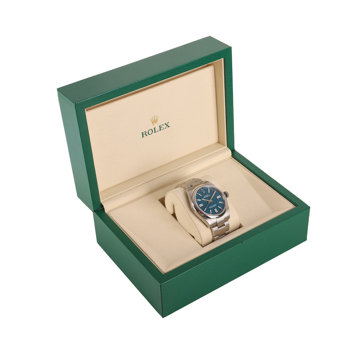 Rolex Oyster Perpetual Blue Dial UNWORN Pre-Owned Watch