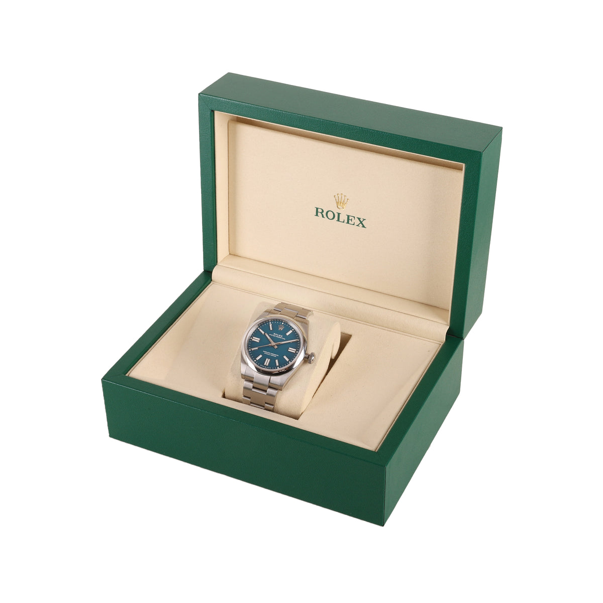 Rolex Oyster Perpetual Blue Dial UNWORN Pre-Owned Watch