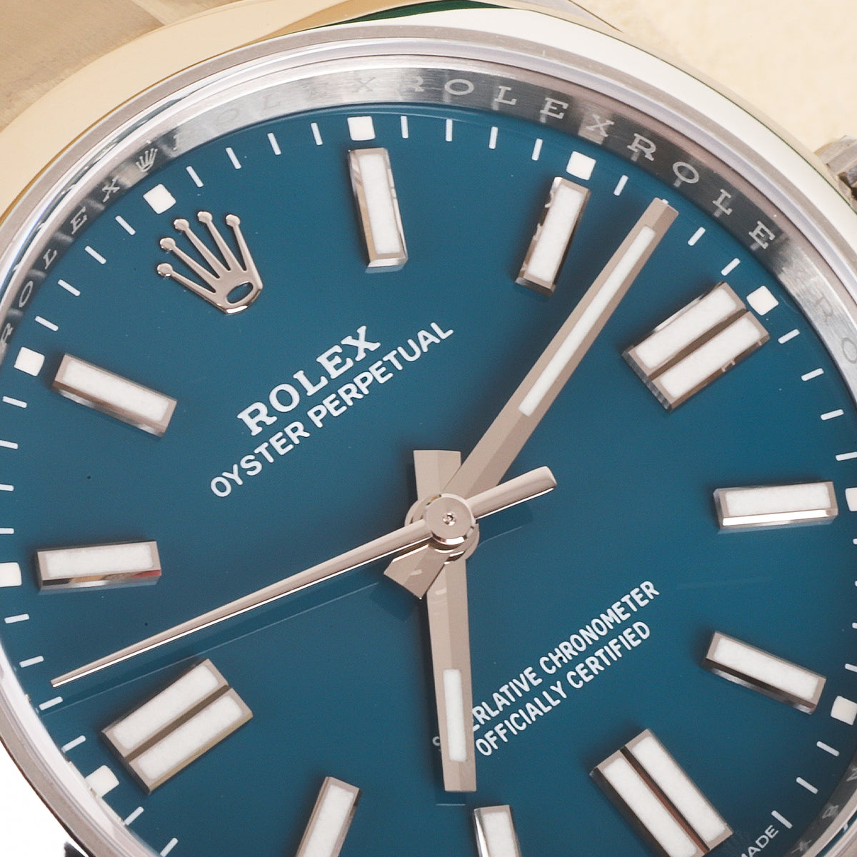 Rolex Oyster Perpetual Blue Dial UNWORN Pre-Owned Watch