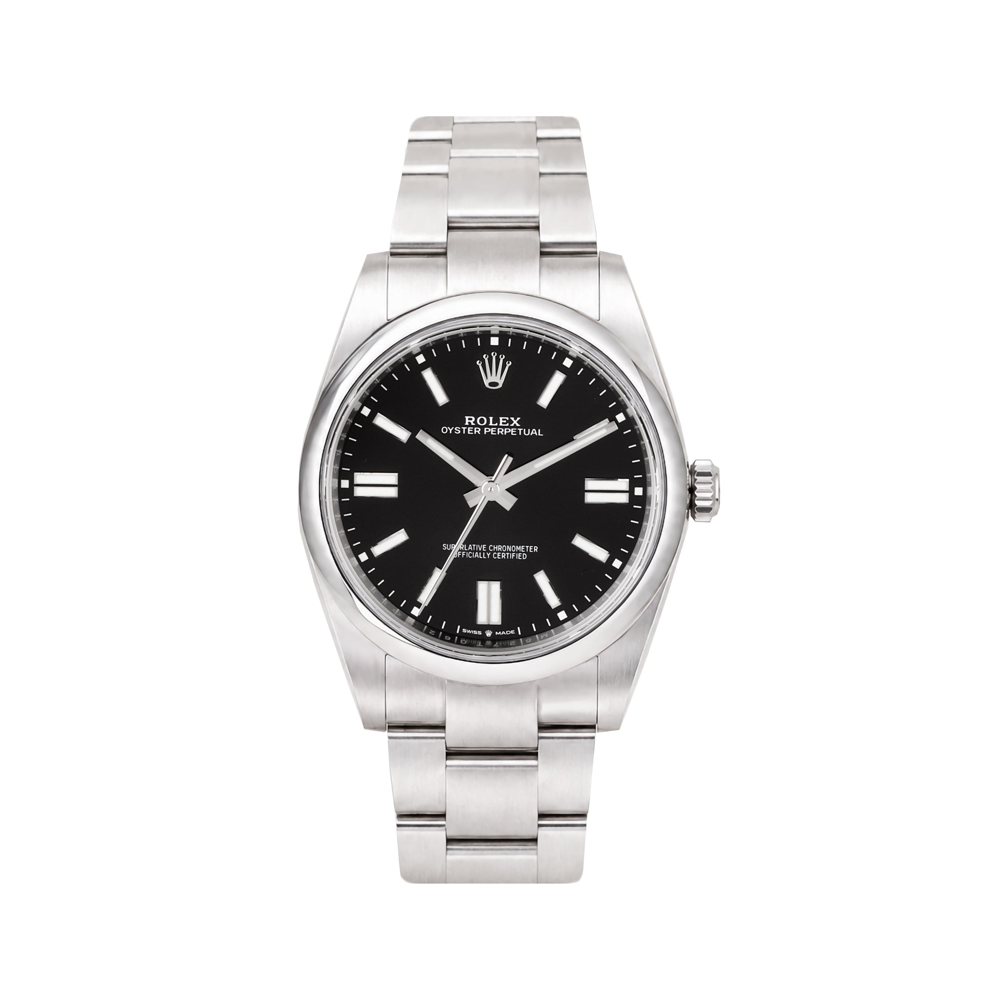 Rolex Stainless Steel Oyster Perpetual 41mm Black Dial Pre-Owned Watch