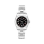 Rolex Stainless Steel Oyster Perpetual Black Dial Pink Baton Pre-Owned Watch