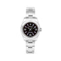 Rolex Stainless Steel Oyster Perpetual Pre-Owned Watch With Black Dial & Purple Batons