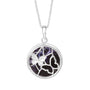 Round Blue John Double Sided Pendant with Butterflies, on a 16"- 18" Spiga Chain