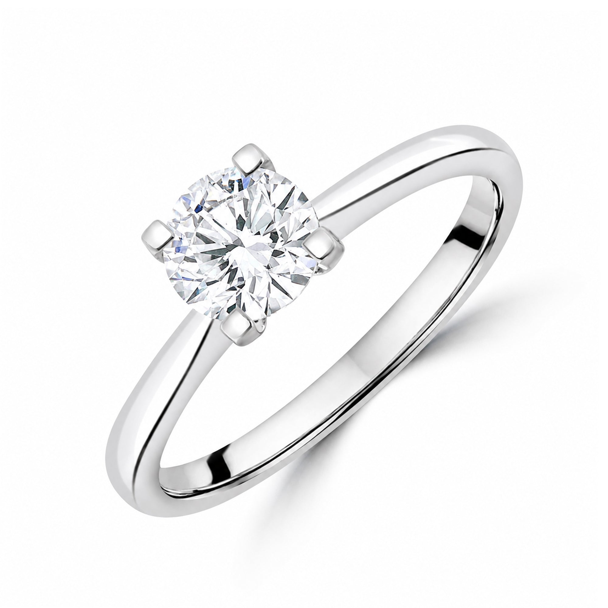 Round Diamond Solitaire Engagement Ring in Platinum 0.70ct