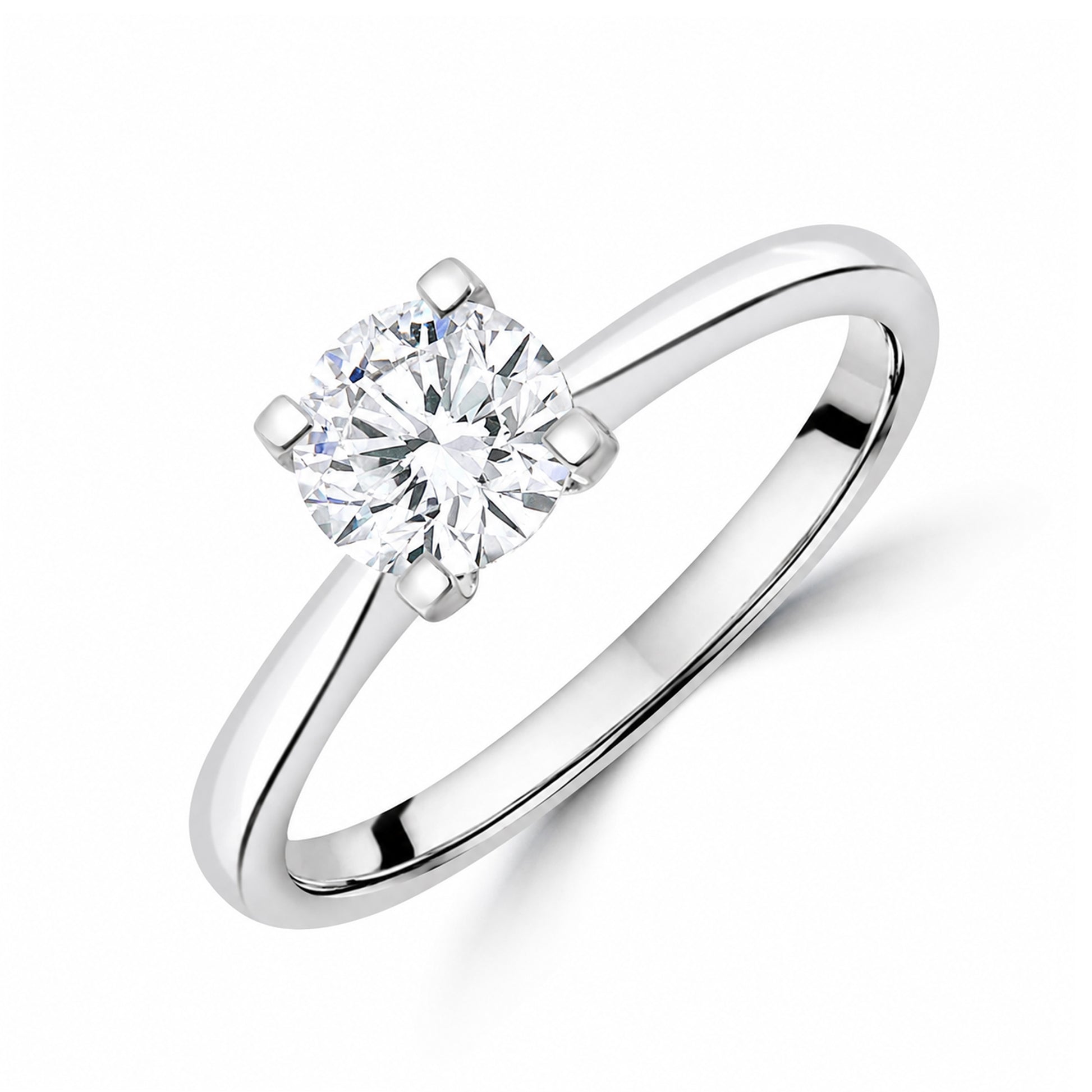 Round Diamond Solitaire Engagement Ring in Platinum 0.70ct
