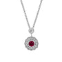 Ruby and Diamond Cluster Necklace