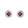 Ruby and Diamond Halo Earrings With Removable Diamond Ring