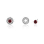 Ruby and Diamond Halo Earrings With Removable Diamond Ring