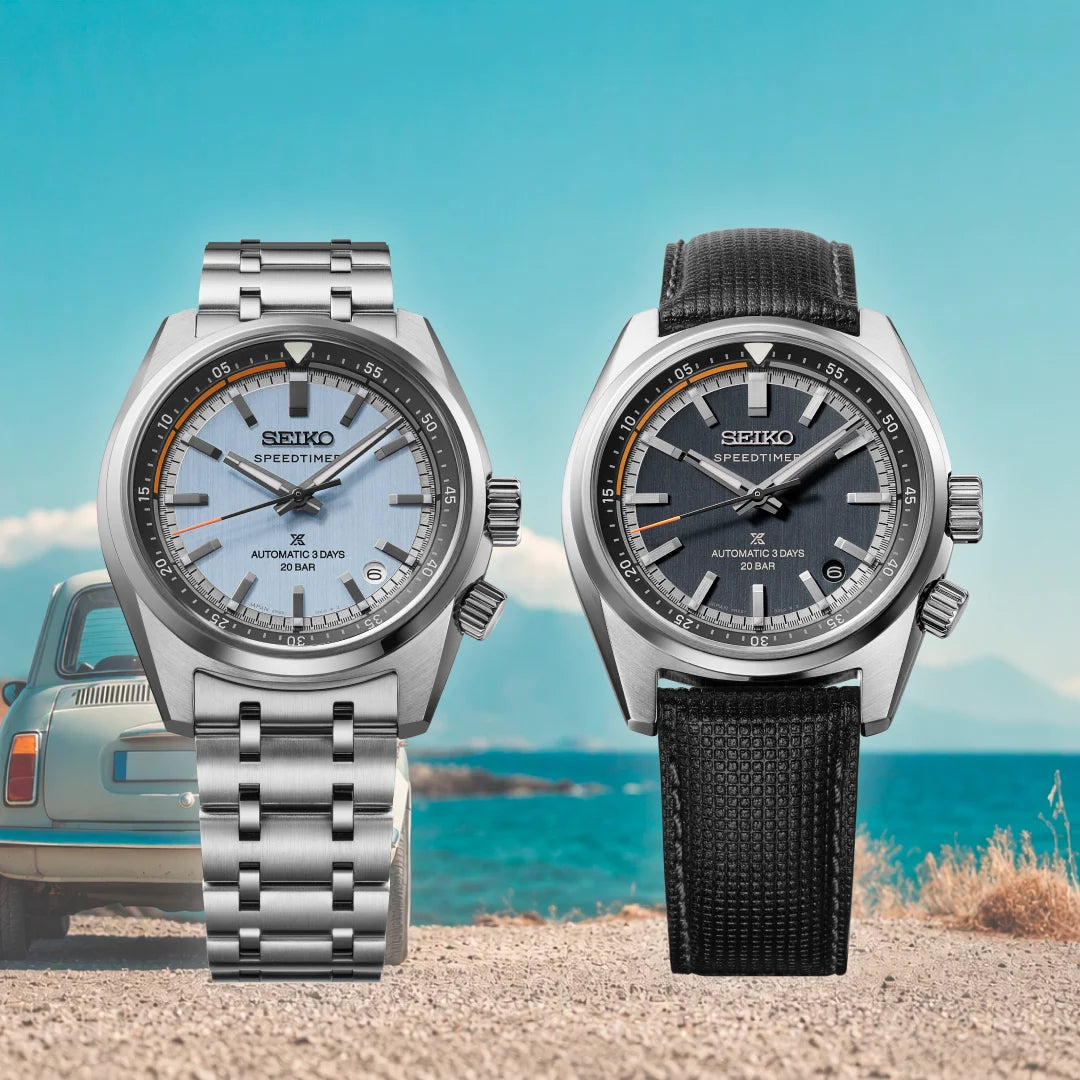 Seiko Prospex 'Heritage Motoring' Countdown Speedtimer Watch in Powder Blue