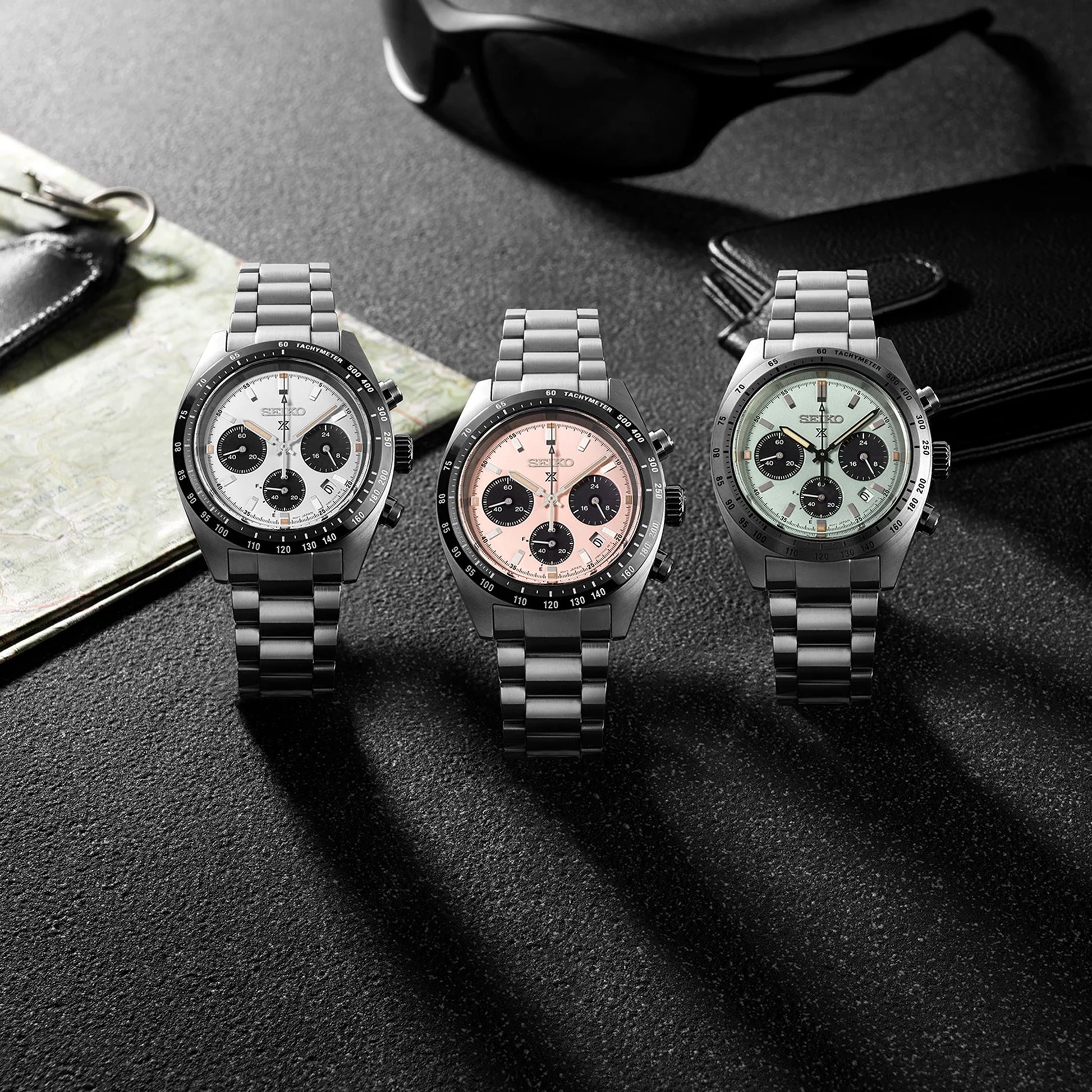 Seiko Prospex 'Crystal Trophy' Speedtimer Solar Chronograph Monochrome Watch