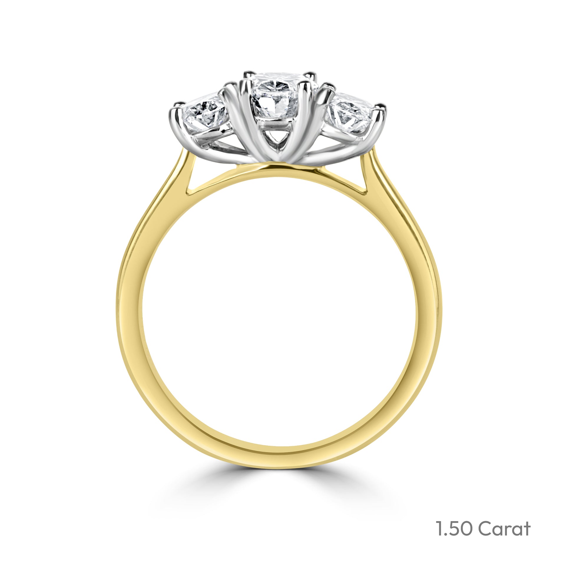 Signature 18ct Gold Three Stone Oval Cut Lab Grown Diamond Engagement Ring