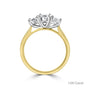 Signature 18ct Gold Three Stone Oval Cut Lab Grown Diamond Engagement Ring