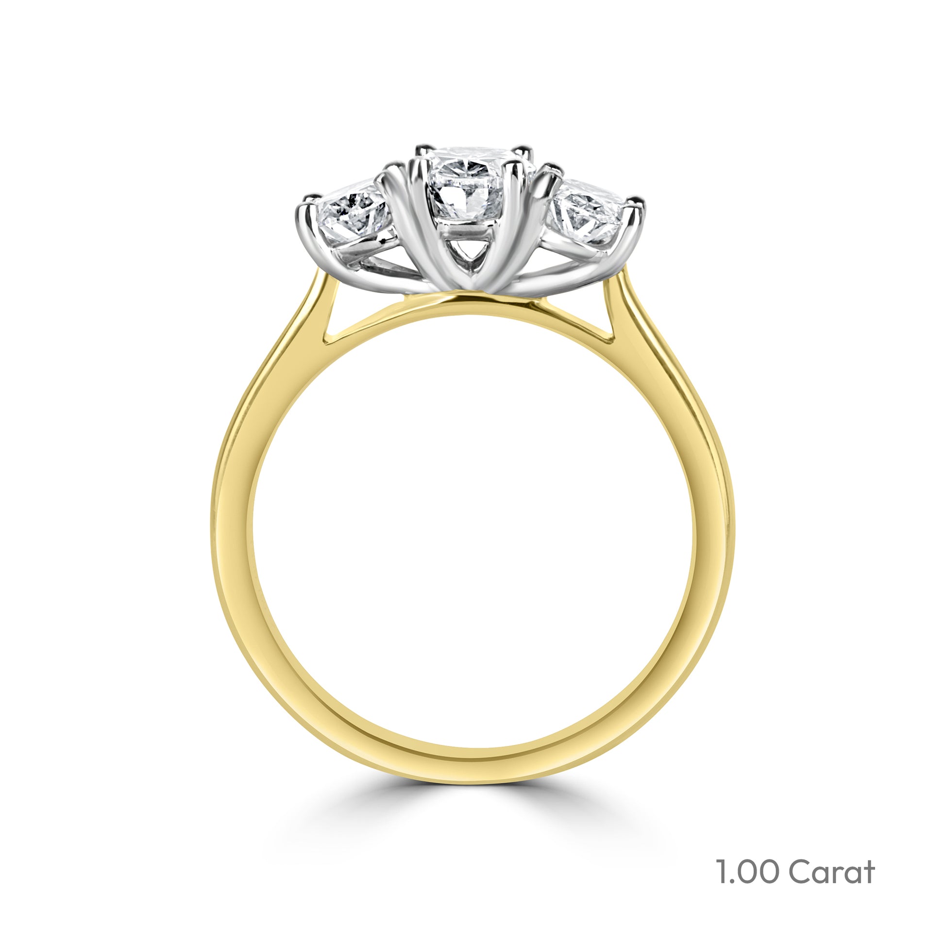 Signature 18ct Gold Three Stone Oval Cut Lab Grown Diamond Engagement Ring