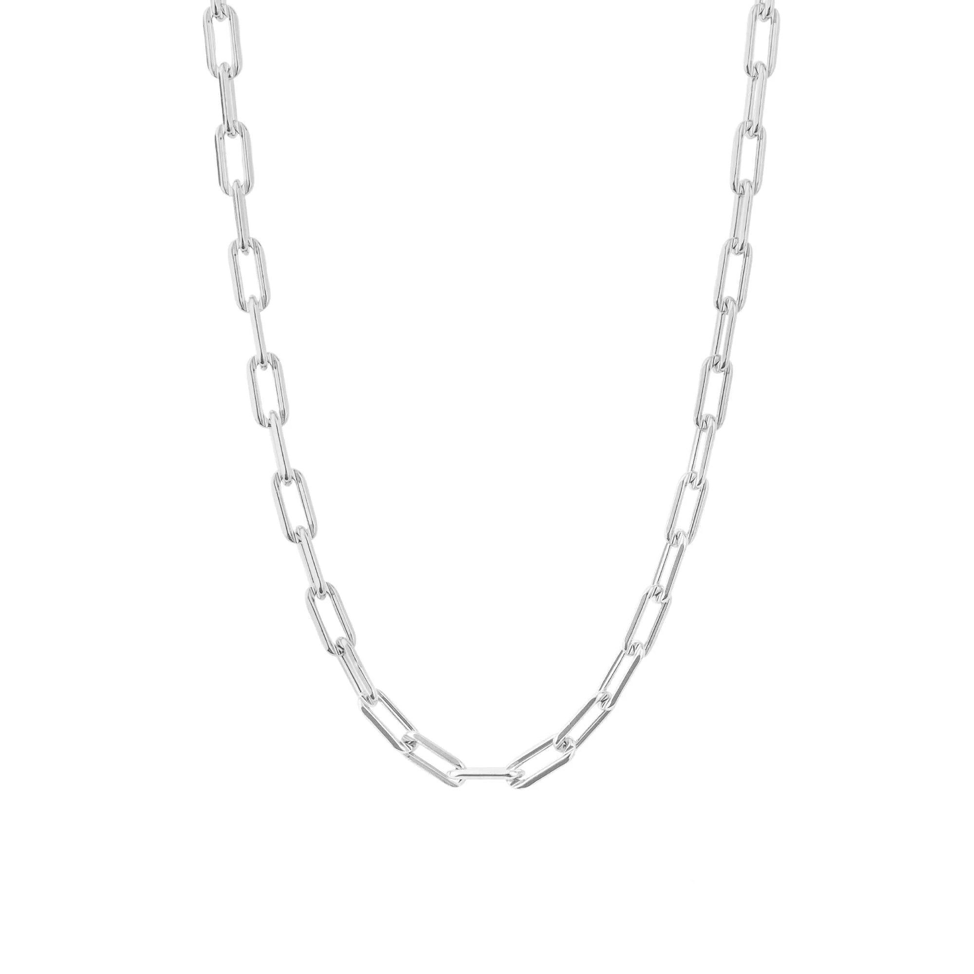 Silver Chunky Trace Chain Necklace