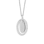 Silver Double Oval Cubic Zirconia Necklace P5273C