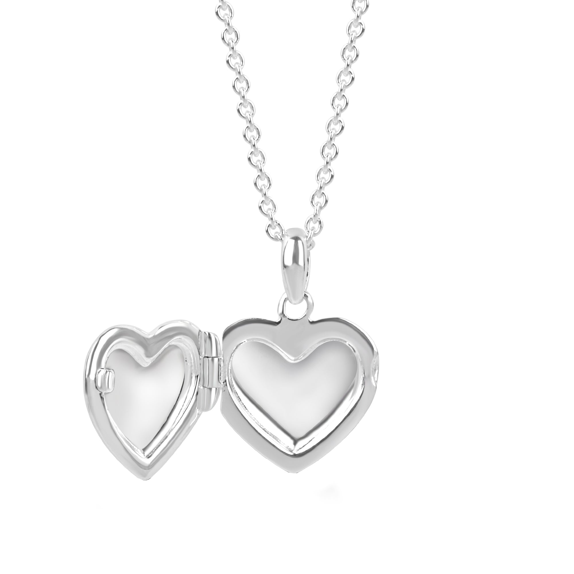 Silver Hammered Heart Locket and Chain