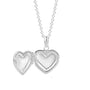 Silver Hammered Heart Locket and Chain