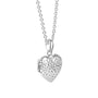 Silver Hammered Heart Locket and Chain