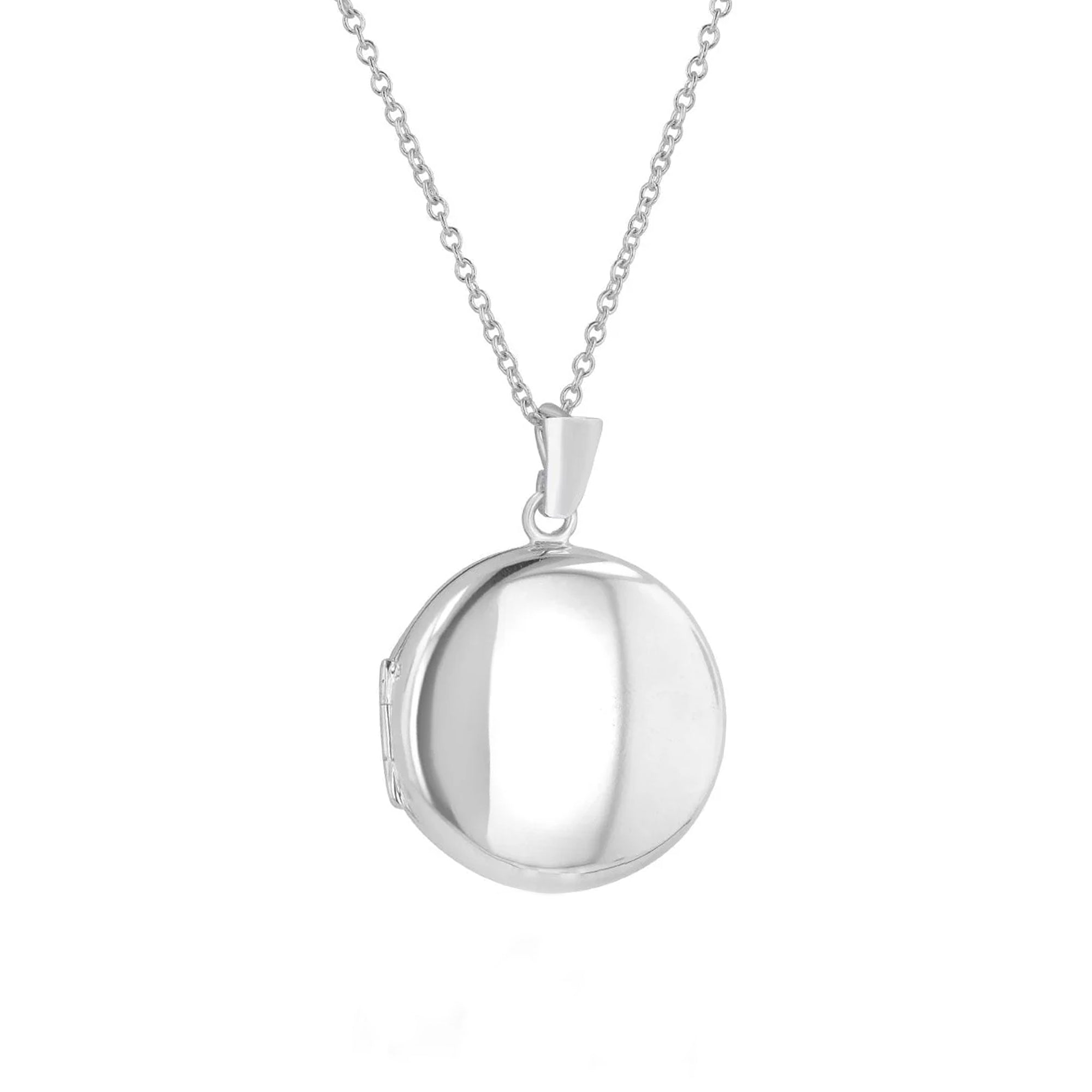 Silver Round Locket Necklace