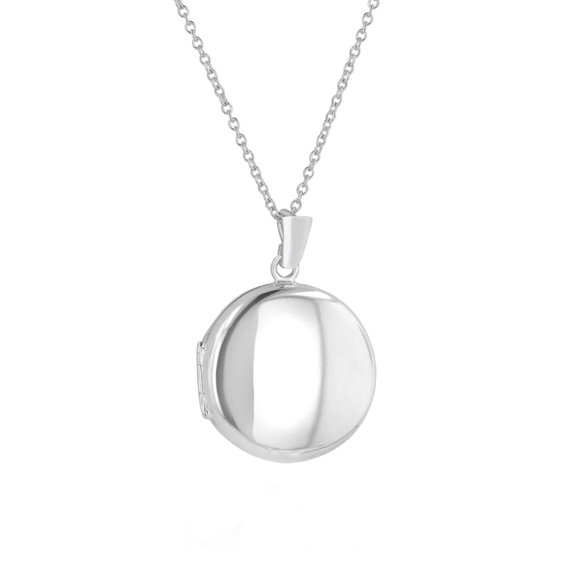 Silver Round Locket Necklace