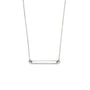 Silver Trace Chain Necklace with ID Bar, 42cm + 5cm Extender