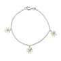 Silver 10mm Daisy Charm Bracelet