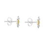 Silver 10mm Daisy Stud Earrings with Gold Plated Centres