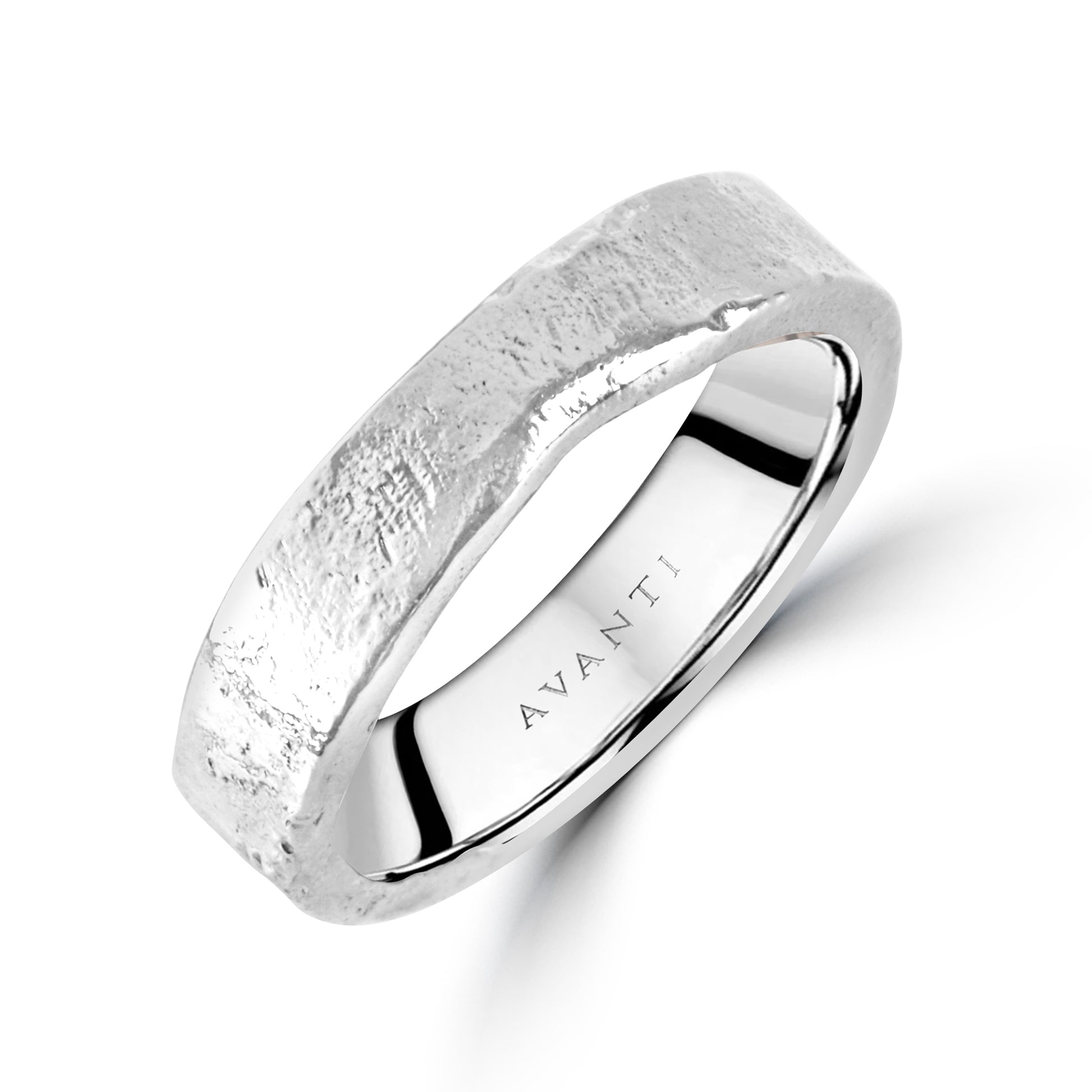 Silver 5mm Reticulated Finish 'Lunar' Ring