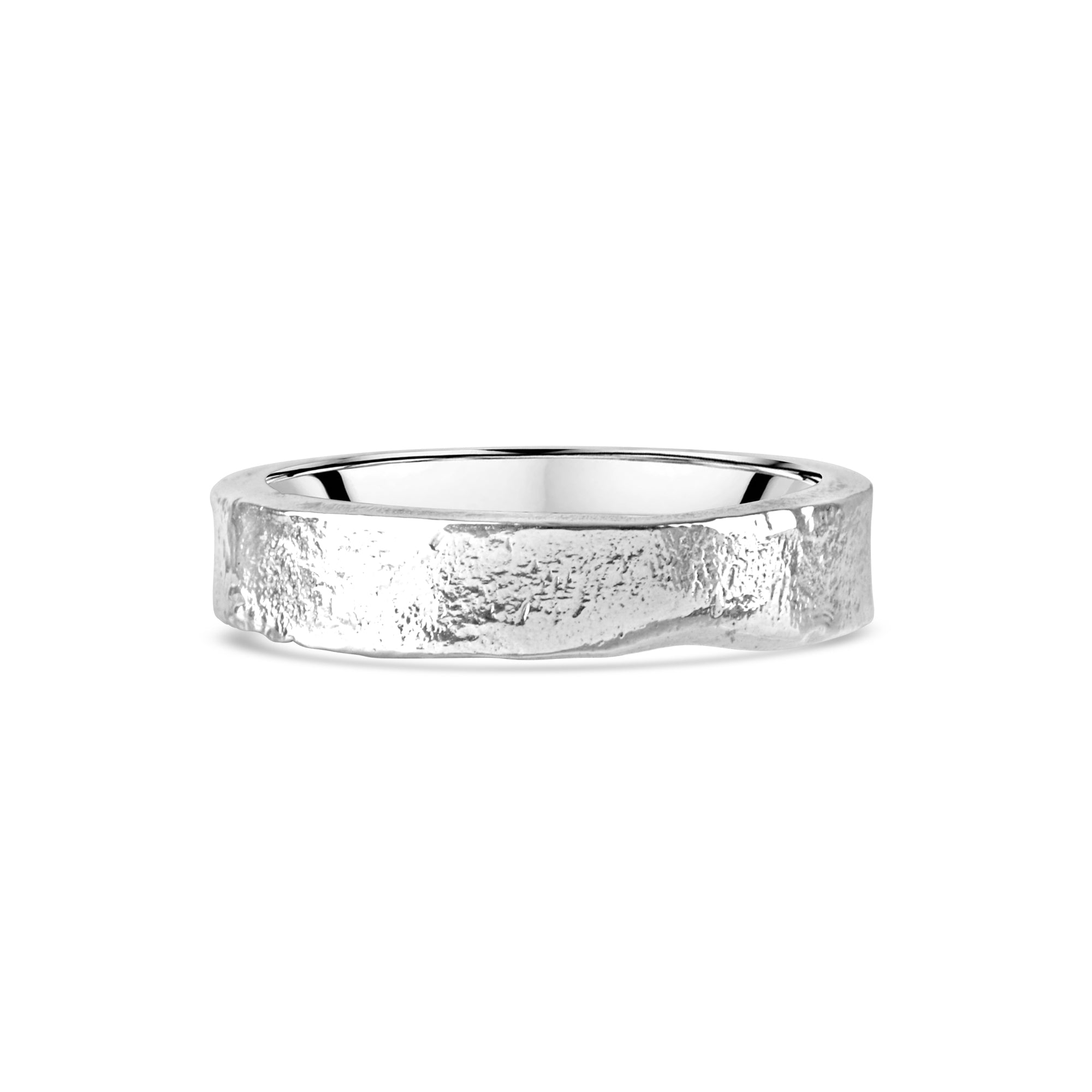 Silver 5mm Reticulated Finish 'Lunar' Ring