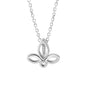 Silver Avanti Fleur De Lis Open Pendant with Adjustable 16"- 18" Trace Chain