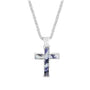 Silver Blue John Cross Pendant and Chain