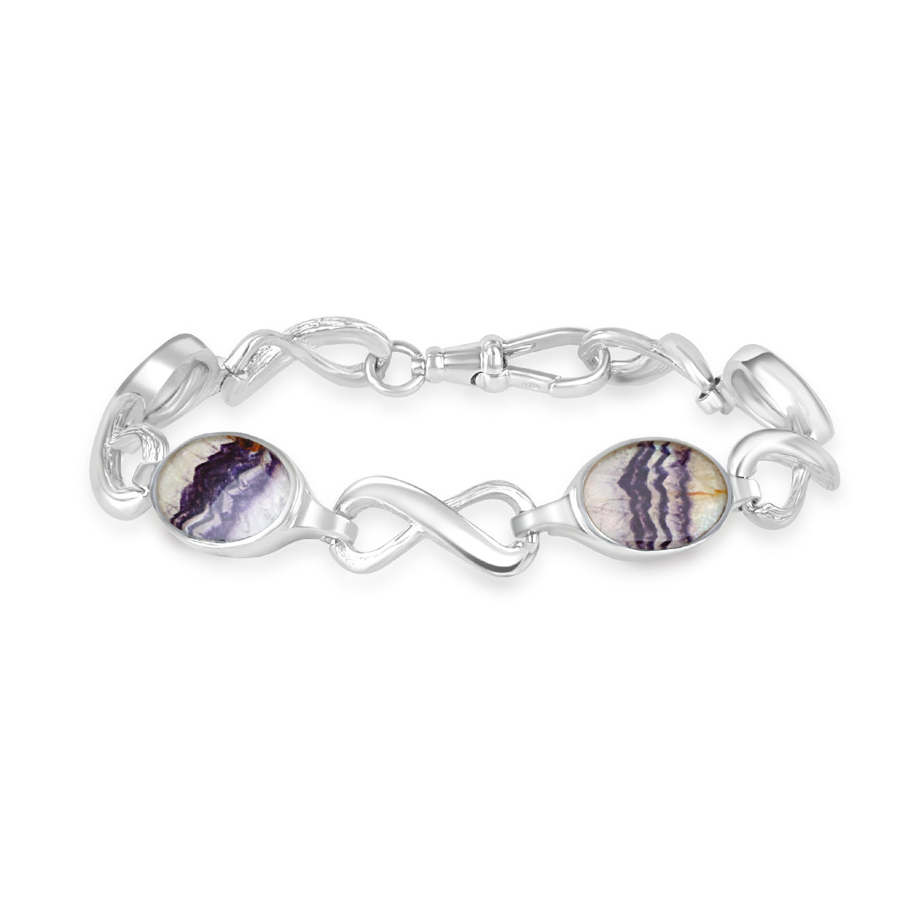 Silver Blue John and Infinity Link Bracelet