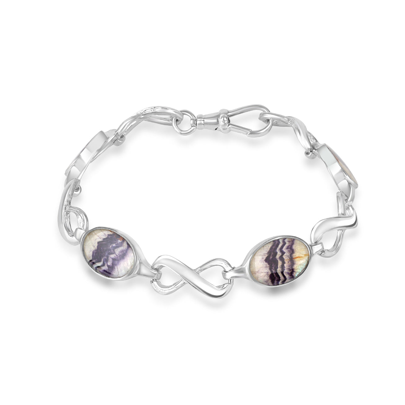 Silver Blue John and Infinity Link Bracelet
