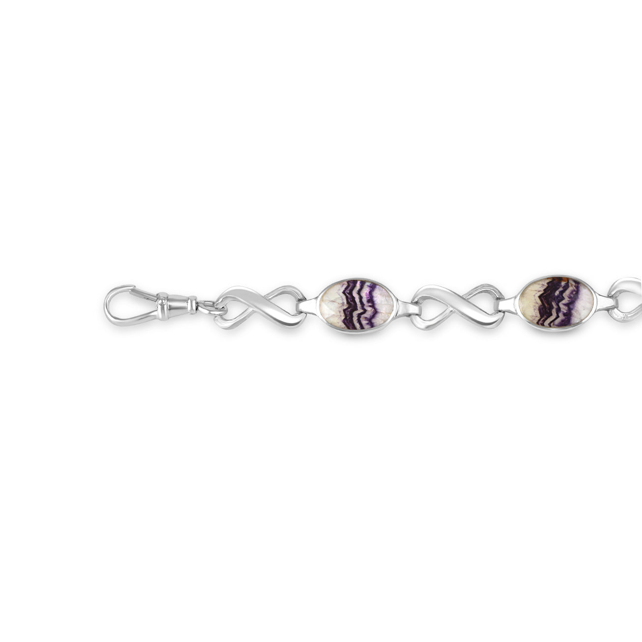 Silver Blue John and Infinity Link Bracelet