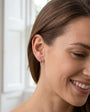 Silver Blue Topaz Oval Charms (For Hoop Earrings Sold Separately)