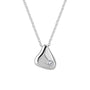 Silver Cubic Zirconia Pebble Pendant with Adjustable Trace Chain