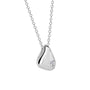 Silver Cubic Zirconia Pebble Pendant with Adjustable Trace Chain