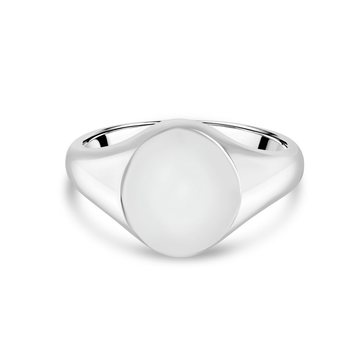 Silver Engravable Signet Ring 14mm × 12mm Oval