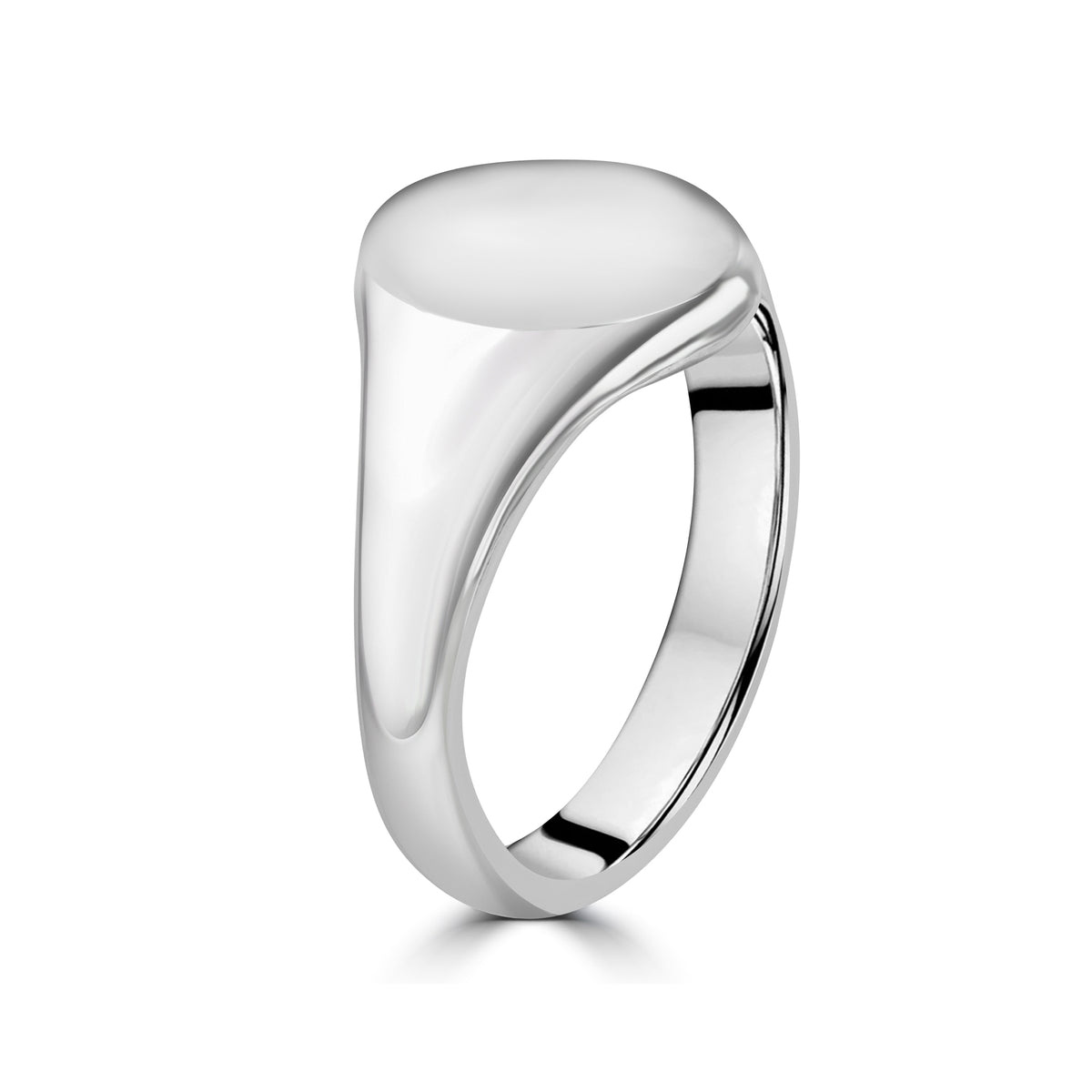 Silver Engravable Signet Ring 14mm × 12mm Oval