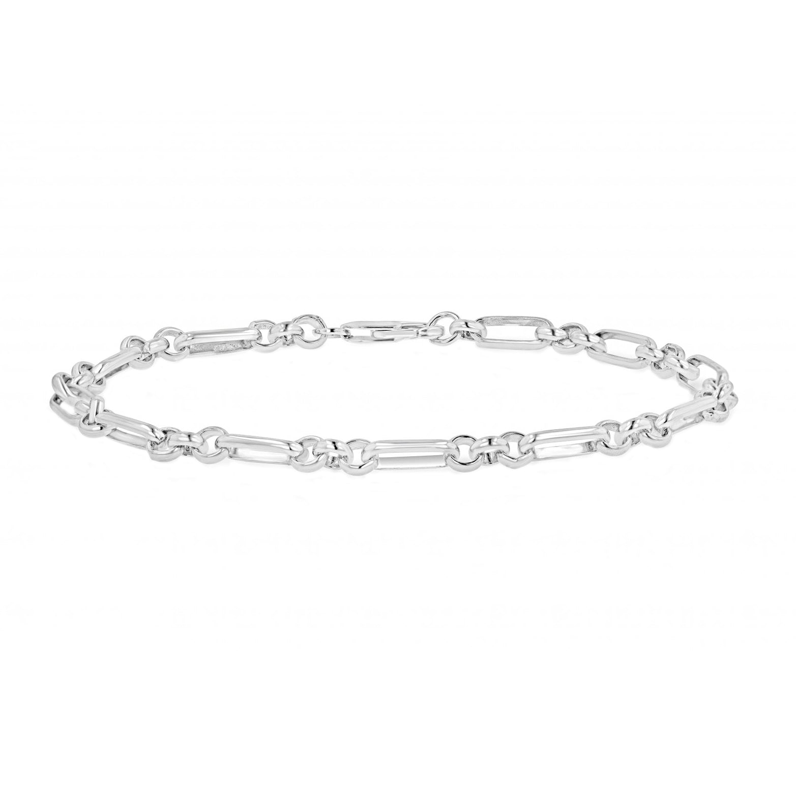 Silver Figaro Belcher Chain Bracelet