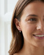 Silver Freshwater Pearl Drop Earring with an Open Cubic Zirconia Pave Set Marquise Section