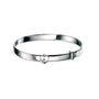 Silver Heart Expanding Bangle with Diamond