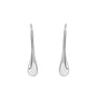 Silver Long Pear Drop Hook Earrings