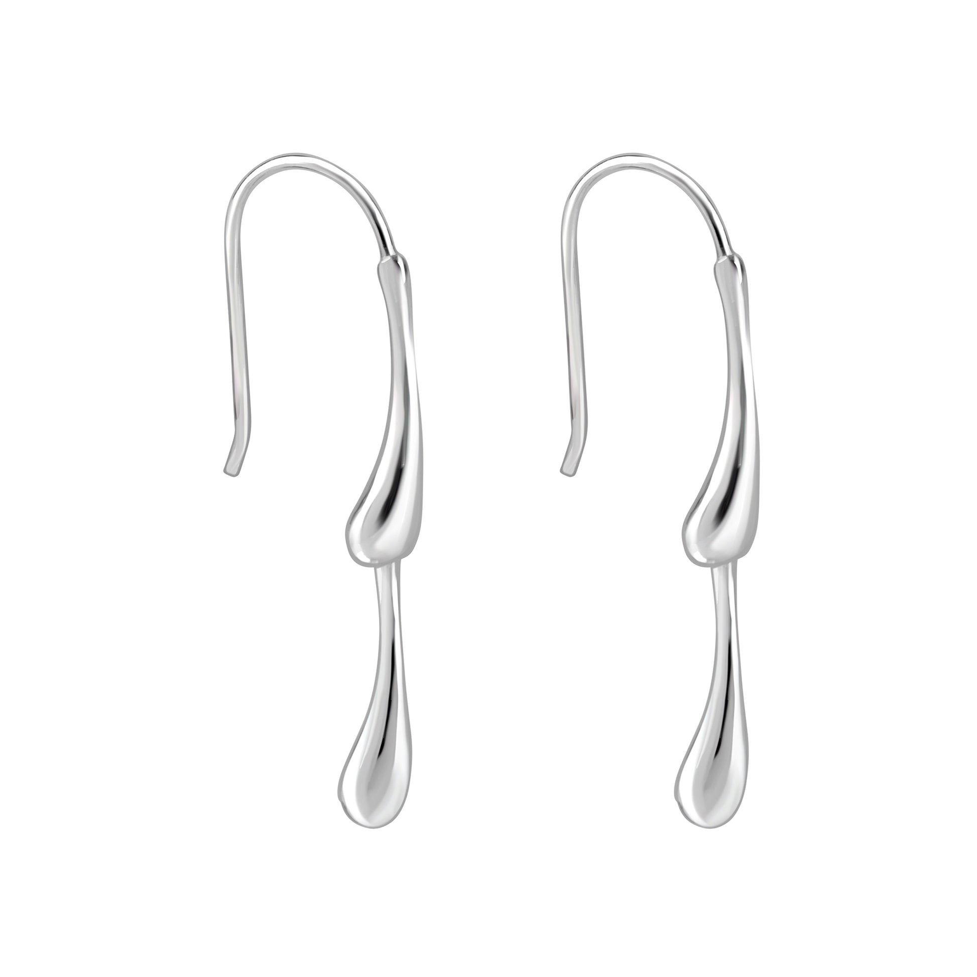 Silver Mini Long Pear Drop Earrings