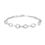 Silver Oval Bar Link Bracelet