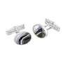 Silver Oval Blue John Cufflinks 1