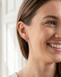 Silver Oval Blue John Drop Earrings With Post and Butterfly Fittings