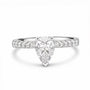 Silver Pear Cut CZ Ring with Graduated Claw Set Shoulders
